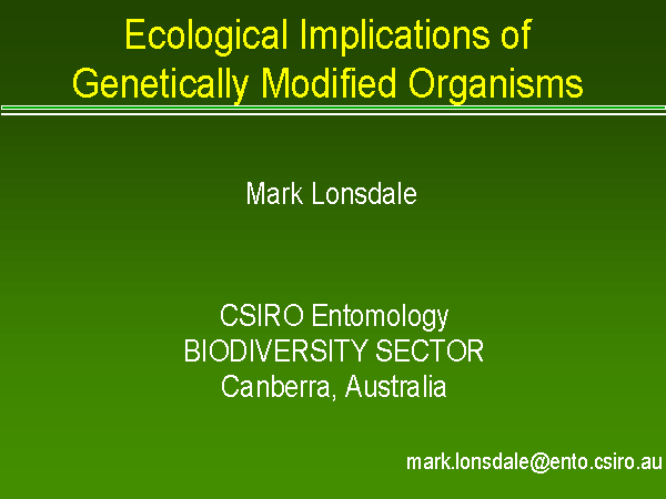 Ecological Implications Of Genetically Modified Organisms