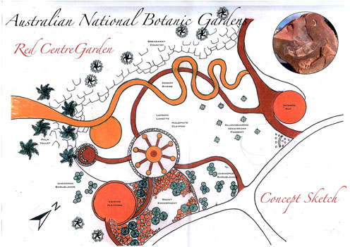 Red Centre Garden Concept Sketch