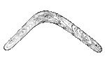 Boomerang made from the wood of Acacia melanoxylon