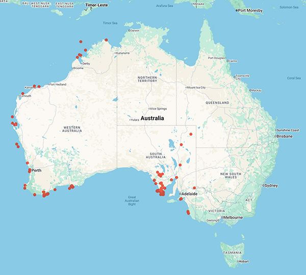 collecting locality map for 'Abbott, I.A.'