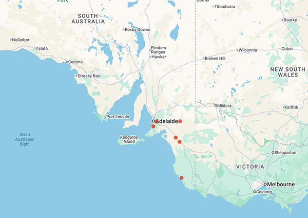 collecting locality map for 'Adam, D.B.'