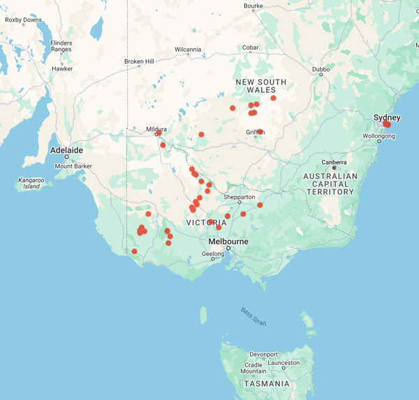 collecting locality map for 'Anderson, J.'