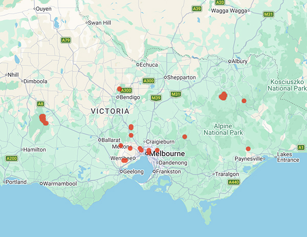 collecting locality map for 'Atkins, K.W.'