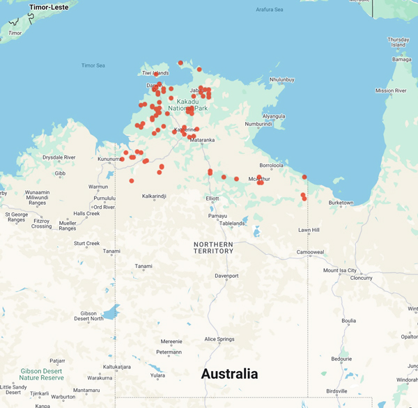 collecting locality map for 'Brock, J.'