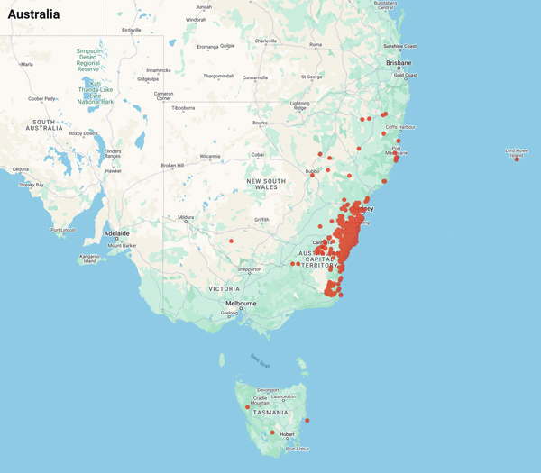 collecting locality map for 'Mills, K.'