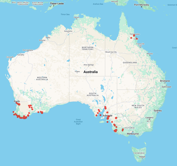 collecting locality map for 'Nauheimer, L.'