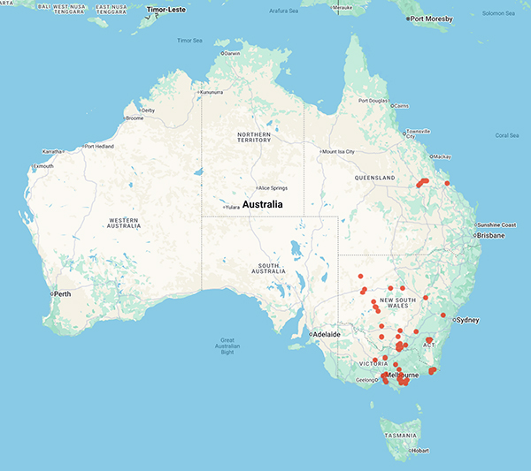 collecting locality map for 'Piggin, J.'