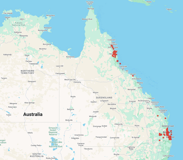 collecting locality map for 'Wild, C.J.'